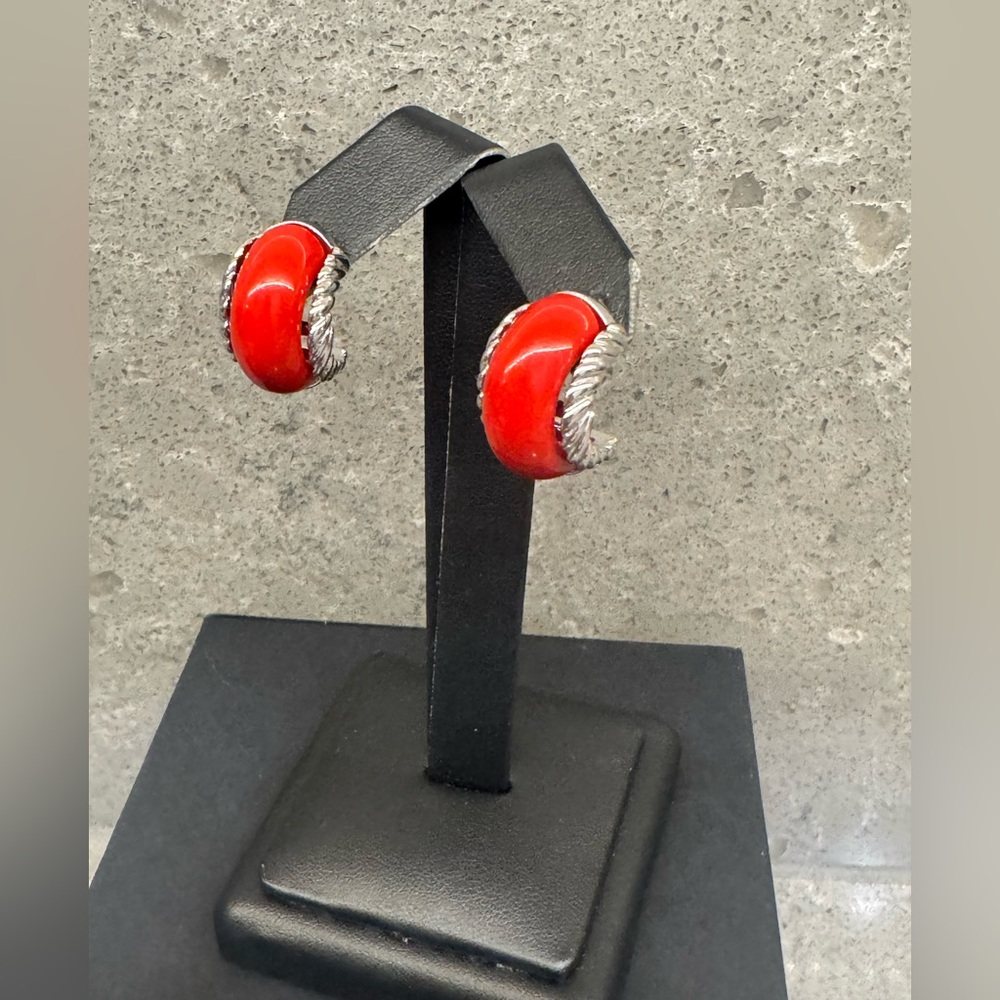 Kenneth Jay Lane Elegant Red Earrings